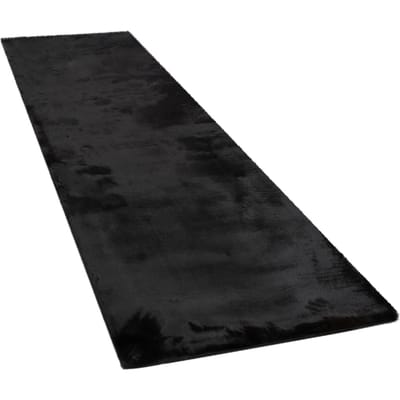 Vachtkleed Fluffy zwart 80x300 cm