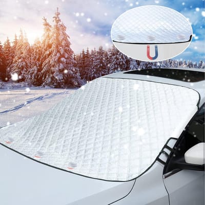 Famanu – Magnetische voorruithoes voor auto - vorst- en sneeuwbeschermer voor de voorruit - beschermt tegen ijs - stof en zon - opvouwbaar en eenvoudig te bevestigen - 197 x 128 cm