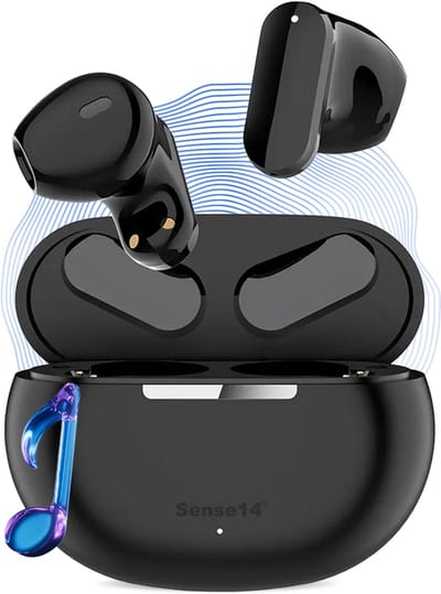 Sense14 T18 Mini draadloze oordopjes – Bluetooth 5.3 – Oortjes USB‑C – IPX4 – Zwart