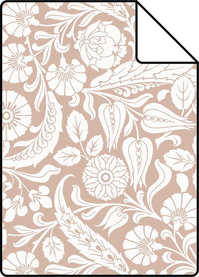 Proefstaal ESTAhome behang bloemmotief terracotta roze - 26.5 x 21 cm - 139330-S