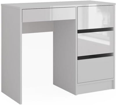 Bureau met Laden - Thuiswerkplek Bureau - Thuiswerken Organiseren - Vier Lades - 90 x 40 cm - Wit Hoogglans
