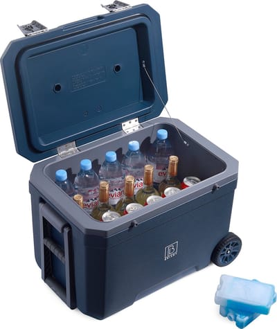 Brisby Koelbox - Frigobox - 45L - 3 Dagen Isolatie - 4 Dikke Koelelementen - Temperatuur Veilige Sluiting - Blauw
