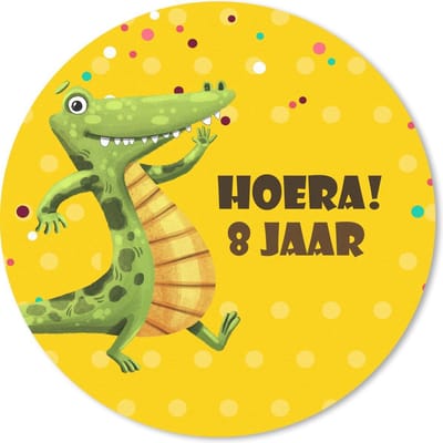 Muismat rond 20x20 cm - Mousepad Kinderen - Verjaardag - Krokodil - Ronde muismatten