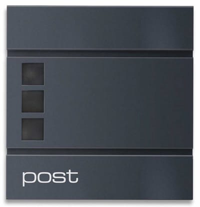 Bogramatic - Brievenbus 800 post- voor Wand of Muur, met Slot en doorkijk Vensters, Krantenvak - metaal - zwart