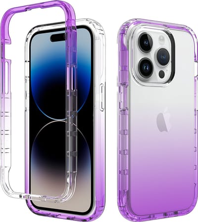 Hoesje geschikt voor iPhone 17 Air - Full body - 2 delig - Shockproof - Siliconen - TPU - Paars