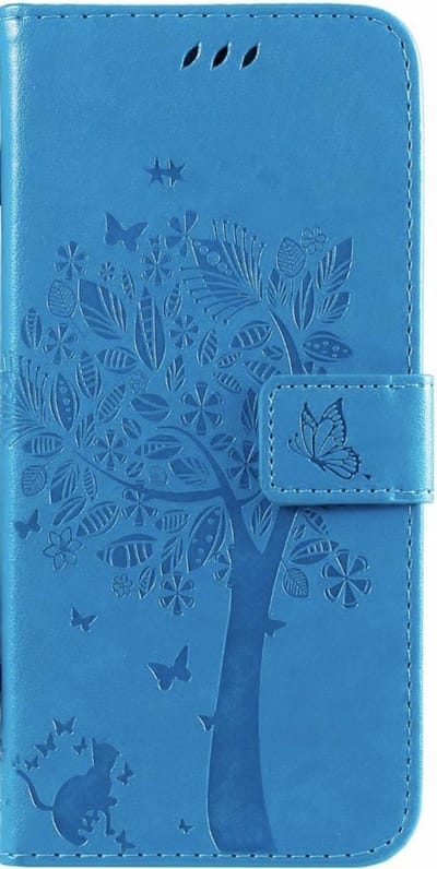 Geschikt voor Samsung Galaxy Note 10 Lite Bookcase - Blauw - Bloemen - Portemonnee Hoesje