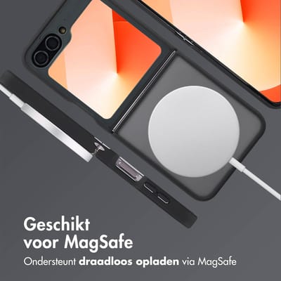 imoshion Hoesje - Geschikt voor Samsung Galaxy Z Flip 6 - Color Guard Backcover met Magnetische Ring - Zwart