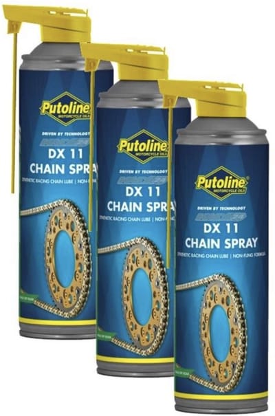 Putoline DX11 Chain Spray 3 x 500 ml – Professionele Kettingspray Motor – O-, X- & Z-Ring Kettingen – Waterafstotend – Anti Slinger – 1500 ml Voordeelverpakking