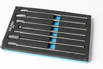 Stiftfrezenset hardmetaal extra lang 7-delig