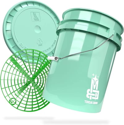 Wasemmer met Grit Guard - Autowasemmer Vuilzeef - Auto Wassen - Extra Stabiele Wanddikte - 20 Liter - Mint Groen