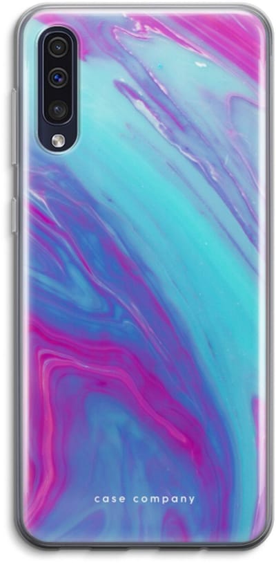 Hoesje geschikt voor Samsung Galaxy A50 hoesje - Zweverige regenboog - Soft Cover Telefoonhoesje - Bescherming aan alle Kanten en Schermrand