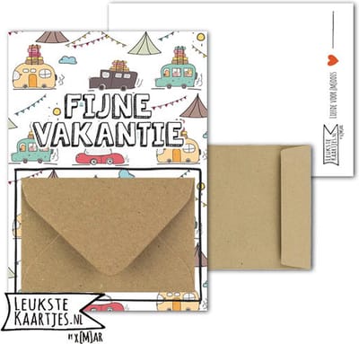 Geldkaart met mini Envelopje -> Vakantie tijd - No: 05-2 (Auto's-Caravans-Busjes-Gekleurd) - LeuksteKaartjes.nl by xMar
