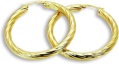 Amanto Oorbellen Demee 5 - 316L Staal - Gedraaid - 5,3mm -  ∅50mm