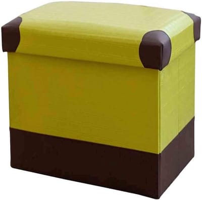 Opvouwbare Voetenbank - Kruk met opslag - Extra zitplaats - Verborgen opbergruimte - 40 x 25 x 25 cm - Zwart