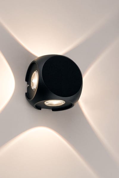 Licht-Erlebnisse - Alessio - LED - Wandlamp - IP54 - 3000K - 255lm - van - Aluminium - in - Zwart