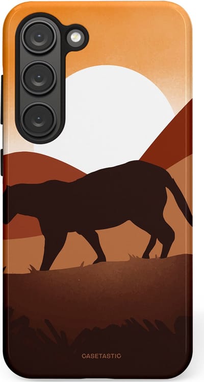 Casetastic Hoesje Geschikt voor Samsung S23 - Stijlvolle Beschermende Duo-layer Case - Zonsondergang Safari