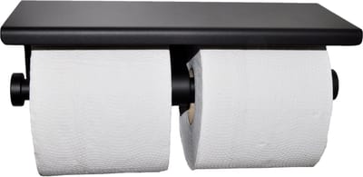 Wiesbaden Brush Dubbele Toiletrolhouder - Mat Zwart