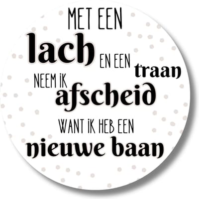 Stickers Nieuwe Baan - Afscheid Werk - 20 stuks - Cadeaustickers - 4 cm