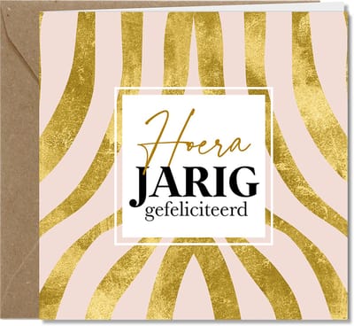 Tallies Cards Wenskaarten - Verjaardag Feest Gefeliciteerd - collectie WILDcards - 4 kaarten met envelop - duurzaam