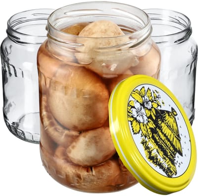 KADAX Inmaakpotten, jampotten, 720 ml, inmaakpotten met schroefdeksel, potten met schroefsluiting, voorraadpotten om in te leggen (bijenkorf, 8 stuks)