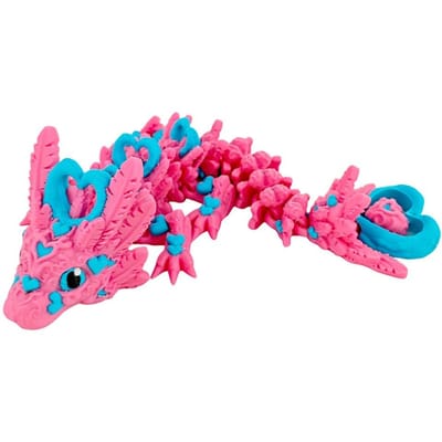 Beweegbare Gewrichten 3D Geprint Draak Cartoon Handwerk 3D Roteerbaar Gearticuleerde Draak Realistisch Beeldje pink