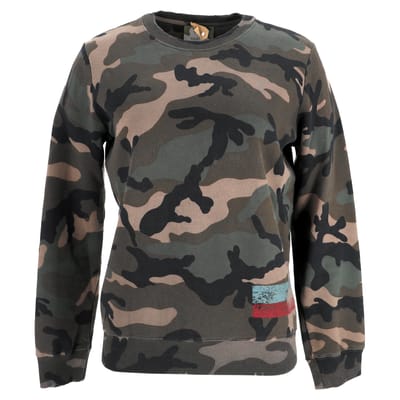 Valentino Garavani camouflage sweatshirt met verwassen look in kaki katoen