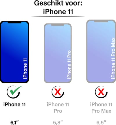 Hoesje geschikt voor iPhone 11 - Backcover - Pasjeshouder - Portemonnee - Kunstleer - Blauw