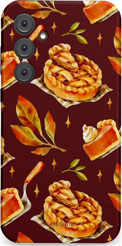 Casetastic Hoesje Geschikt voor Samsung A35 - Stijlvolle Beschermende Duo-layer Case - Karamel Appel Ontwerp