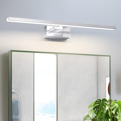 NETTLIFE LED Spiegellamp - 60CM - chroom - IP44 - modern - 12W - neutraal wit 4000K - wandlamp - LED Spiegelverlichting - voor kelder | keuken | badkamermeubel