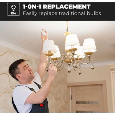 HOFTRONIC - Voordeelverpakking 10X E14 LED Lampen - 4,8 Watt 470lm - Vervangt 40 Watt - 2700K Warm wit licht - C37 Kaarslamp kleine fitting