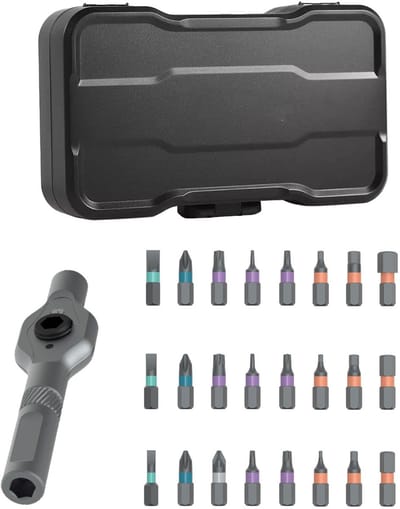OmGoods - Dailygoody - Magnetische Schroevendraaierset - 24-in-1 - Ratelhandgreep - Precisie Gereedschap Kit - Voor Elektronica en Meubels - Geschikt voor