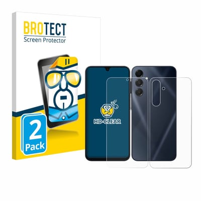 BROTECT - Screenprotector voor Samsung Galaxy A16 4G (Voor+Achter) - Folie Beschermfolie transparant 2 Stuks
