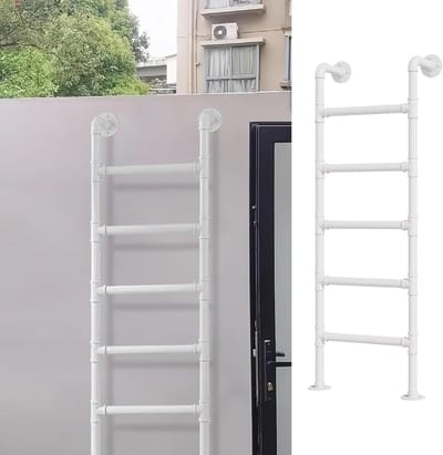 Metalen Wandladder - Stapelbed Ladder - Veilige Toegang - Stevig Duurzaam Ontwerp - 210 cm Hoog - Wit