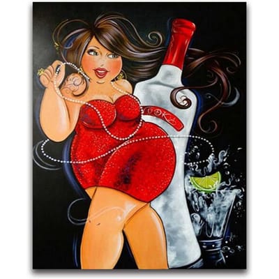 Peinture Diamant 5D DIY Ronde Complète Bel Elfe Ange Broderie Diamant 20X30CM red