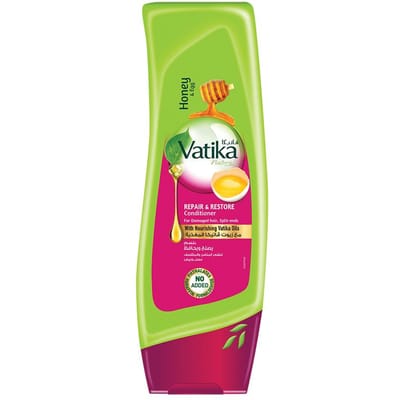 Herstel & Herstel Conditioner Vatika Dabur | Honing & Eiwitten uit Ei | Voedt Haarwortels | Voor beschadigd haar en gespleten punten 200 ML