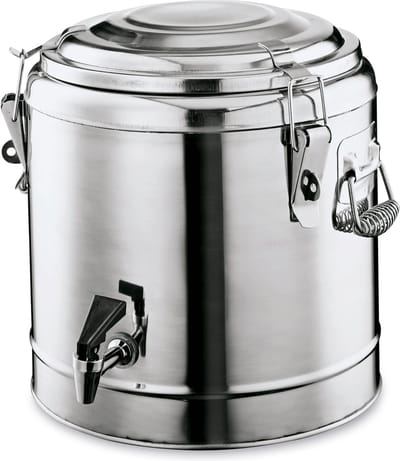 Geïsoleerde drankdispenser met kraan, drankdispenser - Zilver, 11 L, chroomnikkelstaal