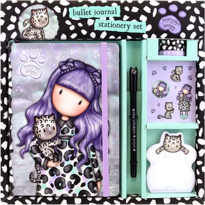 Gorjuss Schrijfset Gorjuss Smitten Kitten Paars Zwart Wit