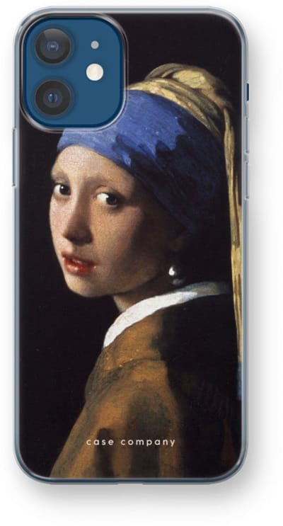 Case Company® - Hoesje geschikt voor iPhone 12 mini hoesje - The Pearl Earring - Soft Cover Telefoonhoesje - Bescherming aan alle Kanten en Schermrand