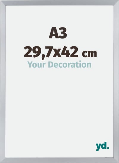 Your Decoration - Fotolijst A3 29,7x42 cm - MDF - Zilver Glans - Catania