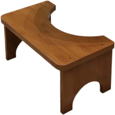 Bamboe Toiletkruk - Voetsteun Kruk - Gezonde Houding - Antislip Voeten - 37 x 20 x 17 cm - Theekleur