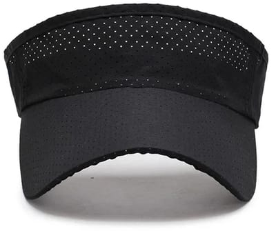 Dry fit - pet / cap - zwart - one size - verstelbaar - luchtdoorlatend - sportpet - open - zonneklep - uniseks - sport - lente / zomer - quick dry - sneldrogend - lichtgewicht -