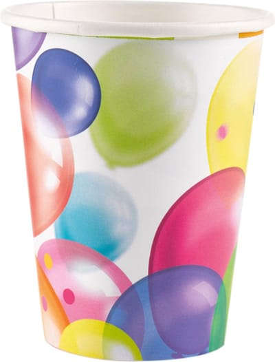 Amscan feestbeker karton ballonnen, 8 stuks