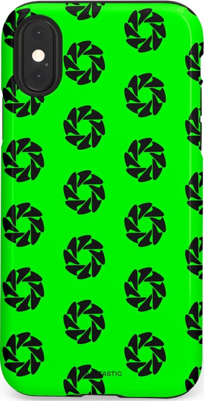 Casetastic hoesje geschikt voor Apple iPhone X / Apple iPhone XS - Dubbellaagse bescherming - Neon Groene Cirkels - Fashion Case - Groen Zwart
