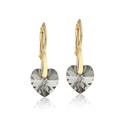 Montebello Oorbellen Lily HG91 - 925 Zilver Verguld - Swarovski Hart - Ø10mm - 25mm