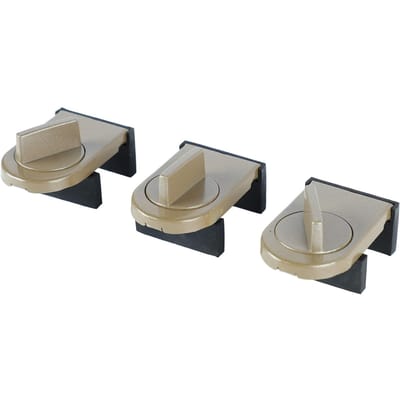 3 STUKS Schuifraamsloten Aluminiumlegering Veiligheidsslot voor Thuis Slaapkamer Badkamer Kantoor Bruin koffie