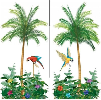 Amscan Scenesetter palmbomen - 130 x 180 cm - wandversiering poster - muurdecoratie - hawaii thema - versiering
