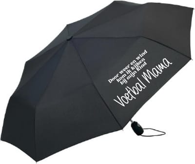 Paraplu voetbal Mama door weer en wind kom ik kijken bij mijn kind-Black