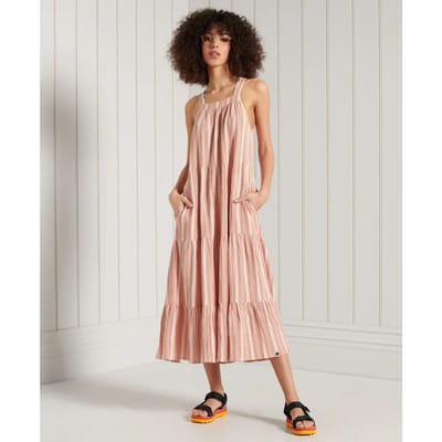 Superdry Sleeveless Embroidered Jurk Roze XS Vrouw