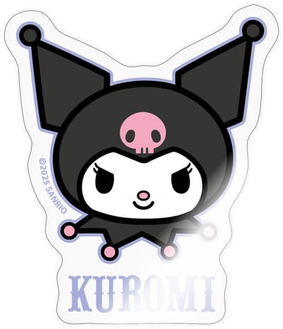 Kuromi Portret Met Tekst Sticker Maat S (max. 10 x 10cm)