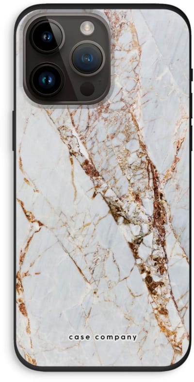 Case Company® - Hoesje geschikt voor iPhone 14 Pro Max hoesje - Goud marmer - Biologisch Afbreekbaar Telefoonhoesje - Bescherming alle Kanten en Schermrand